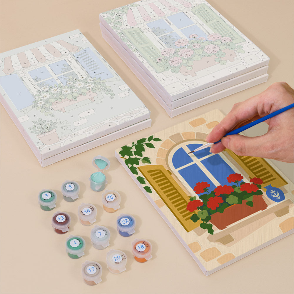 Flower Filled European Windows mini paint by numbers – image 4