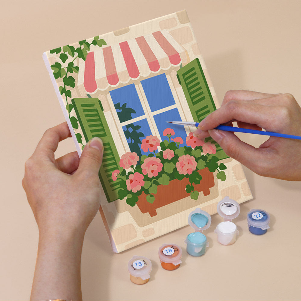 Flower Filled European Windows mini paint by numbers – image 5