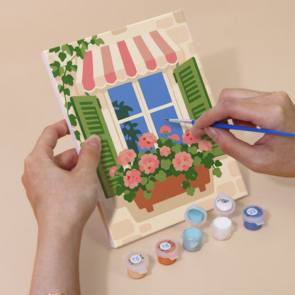 Flower Filled European Windows mini paint by numbers – image 5