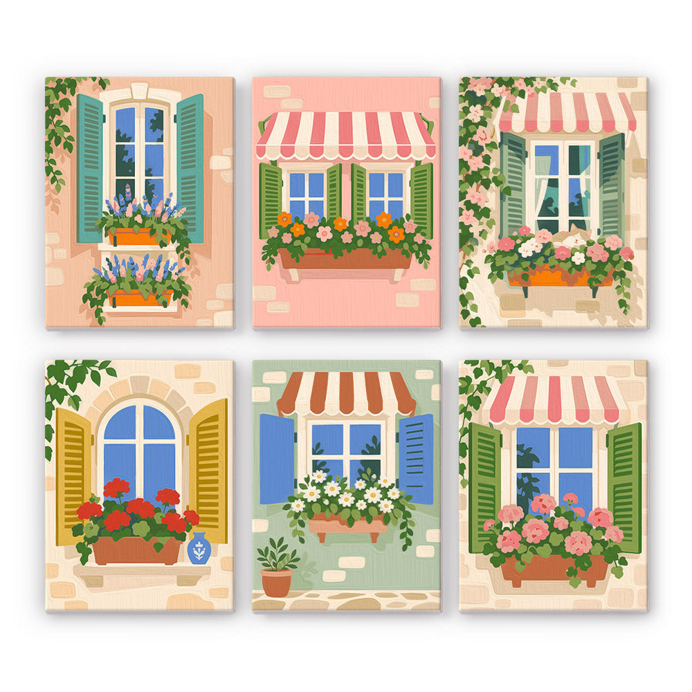 Flower Filled European Windows mini paint by numbers – image 7