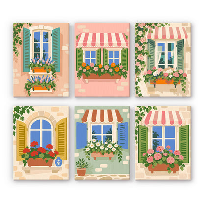Flower Filled European Windows mini paint by numbers – image 7