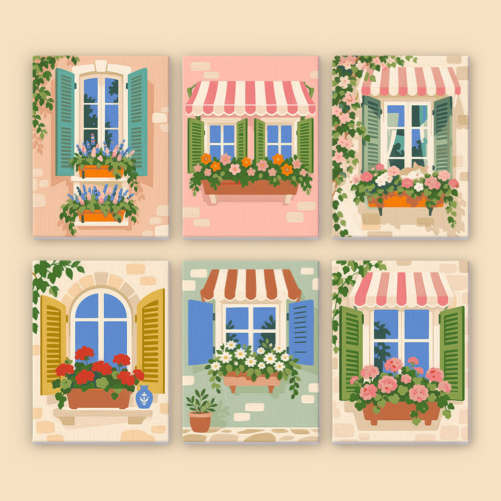 Flower Filled European Windows mini paint by numbers – image 8