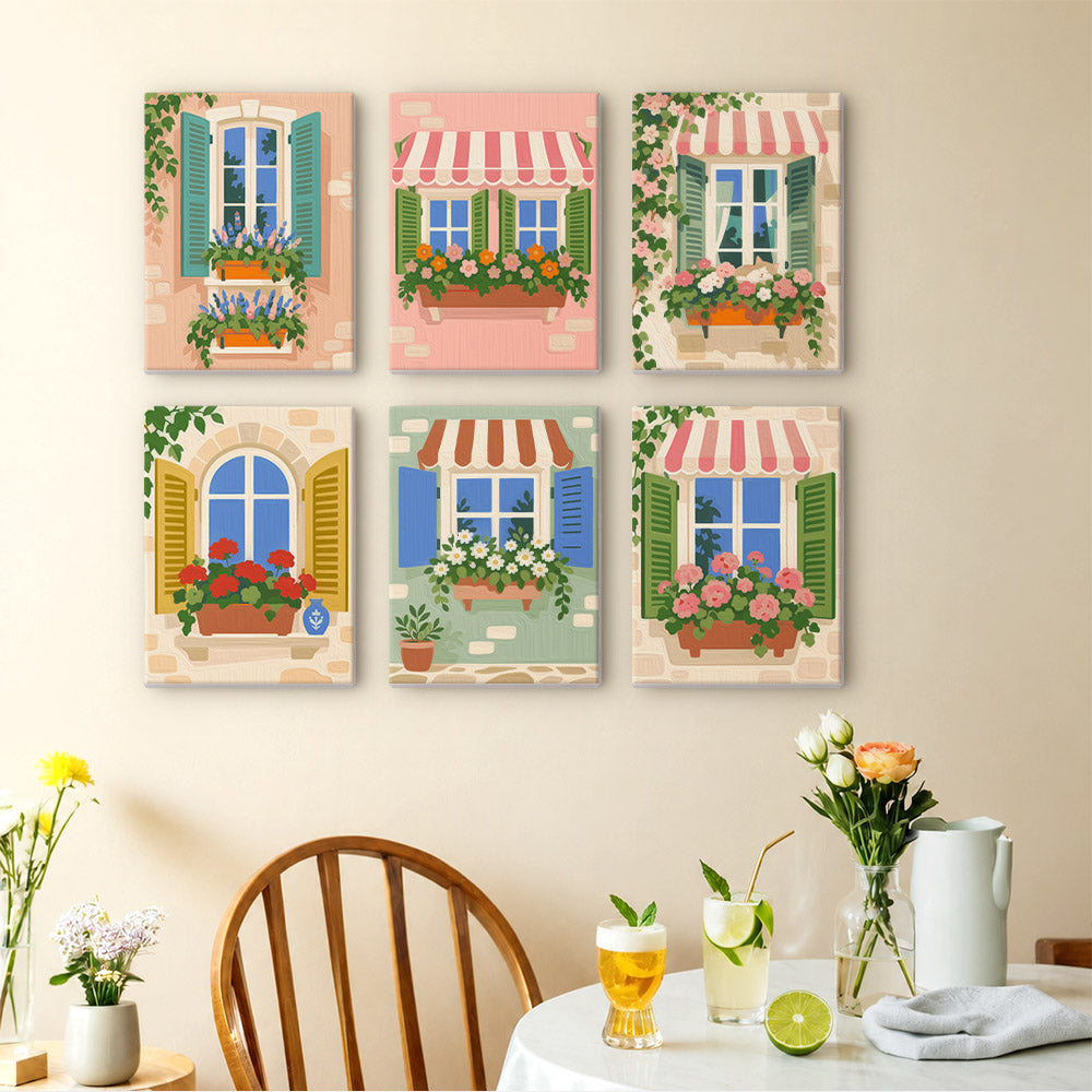 Flower Filled European Windows mini paint by numbers – image 14