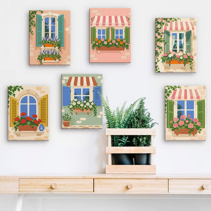Flower Filled European Windows mini paint by numbers – image 15