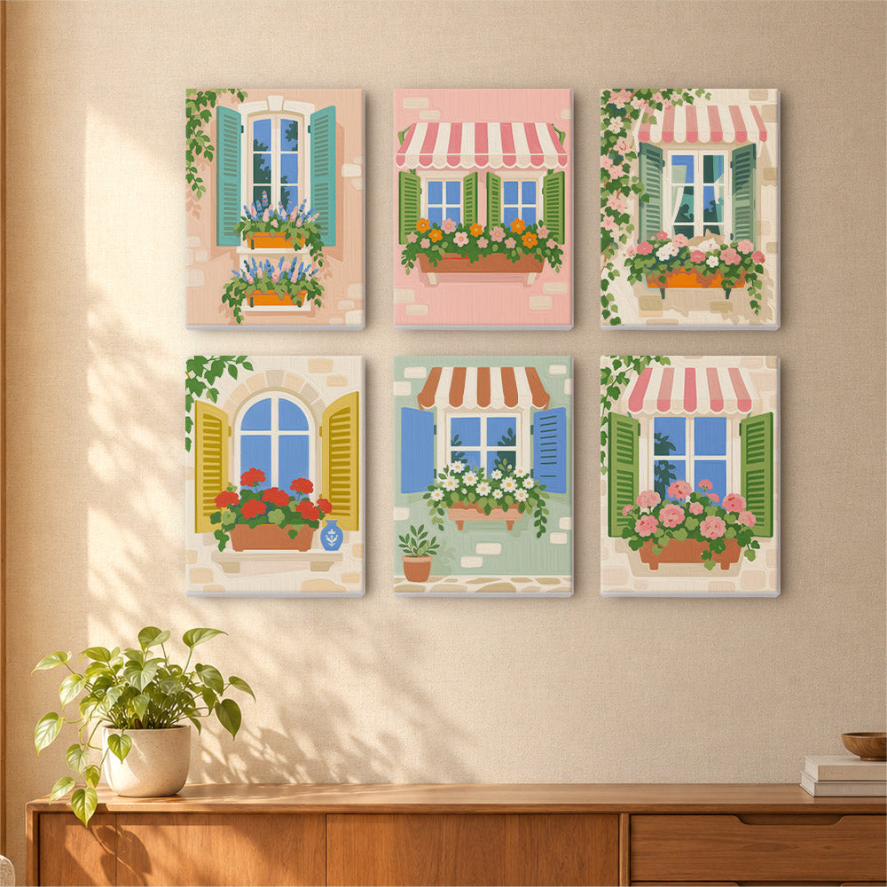 Flower Filled European Windows mini paint by numbers – image 16