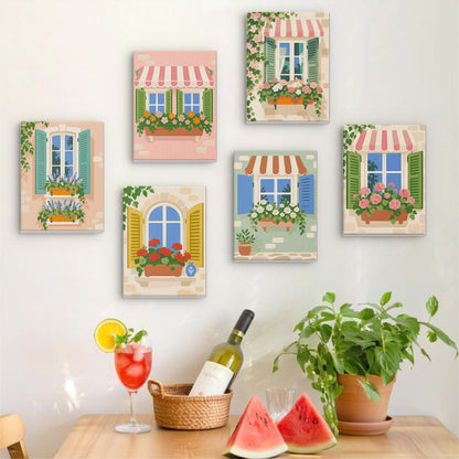 Flower Filled European Windows mini paint by numbers – image 17