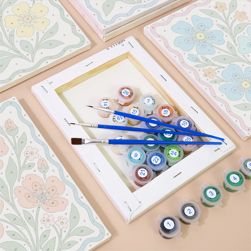 Scalloped Folk Floral mini paint by numbers – image 2