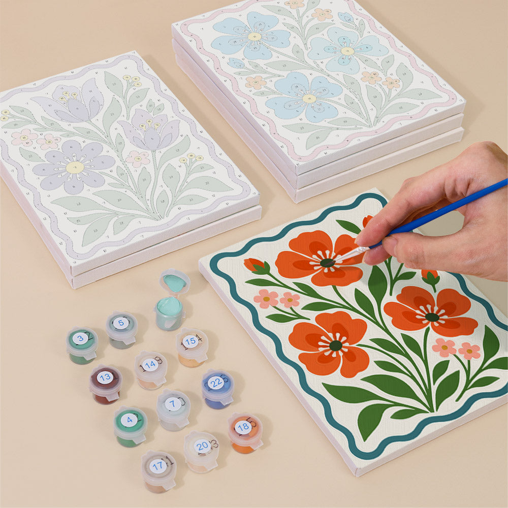 Scalloped Folk Floral mini paint by numbers – image 4