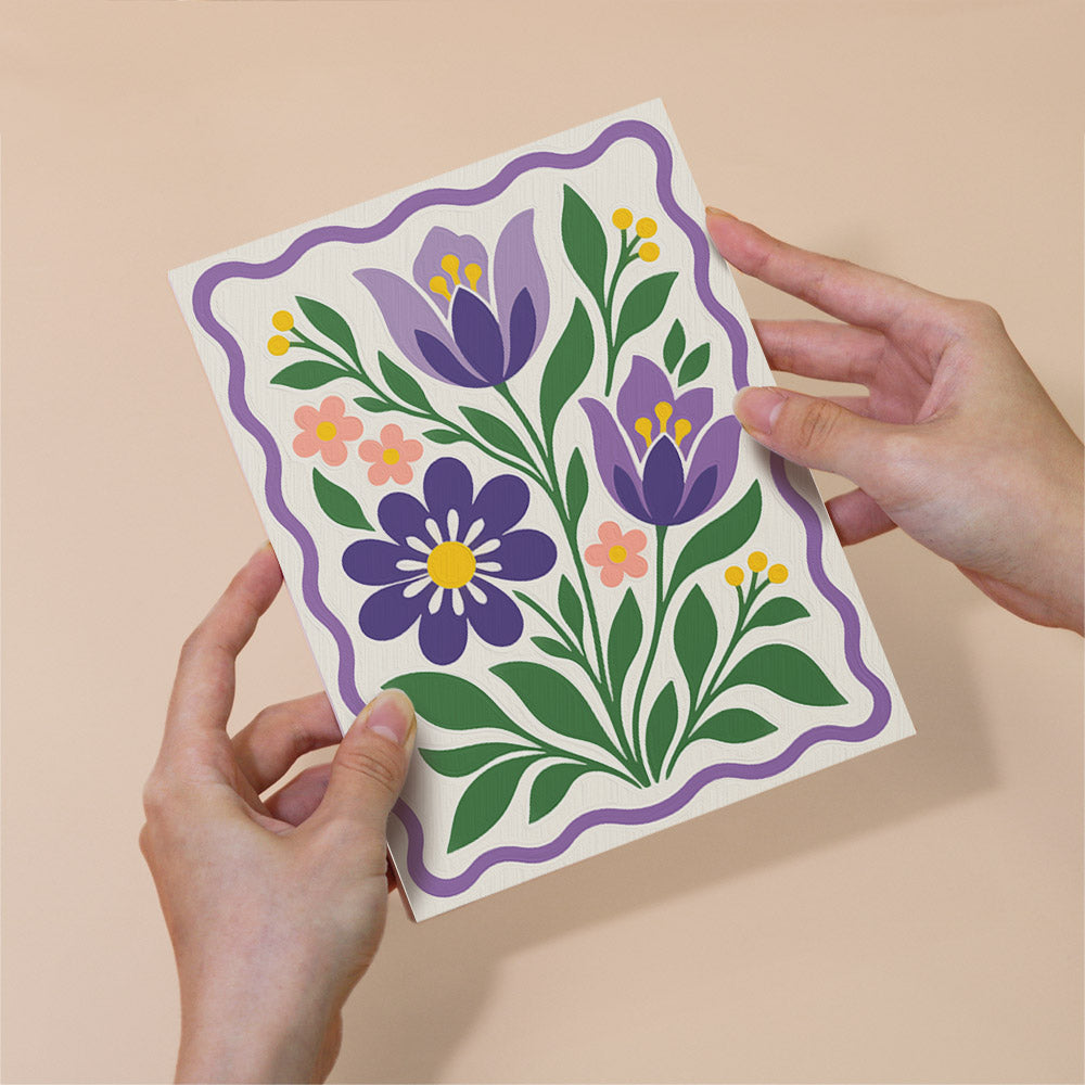 Scalloped Folk Floral mini paint by numbers – image 6