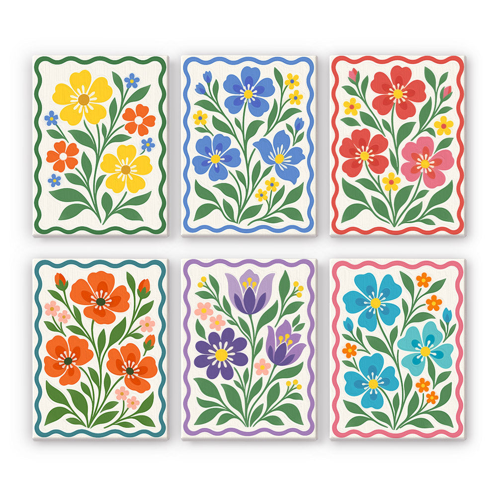 Scalloped Folk Floral mini paint by numbers – image 7