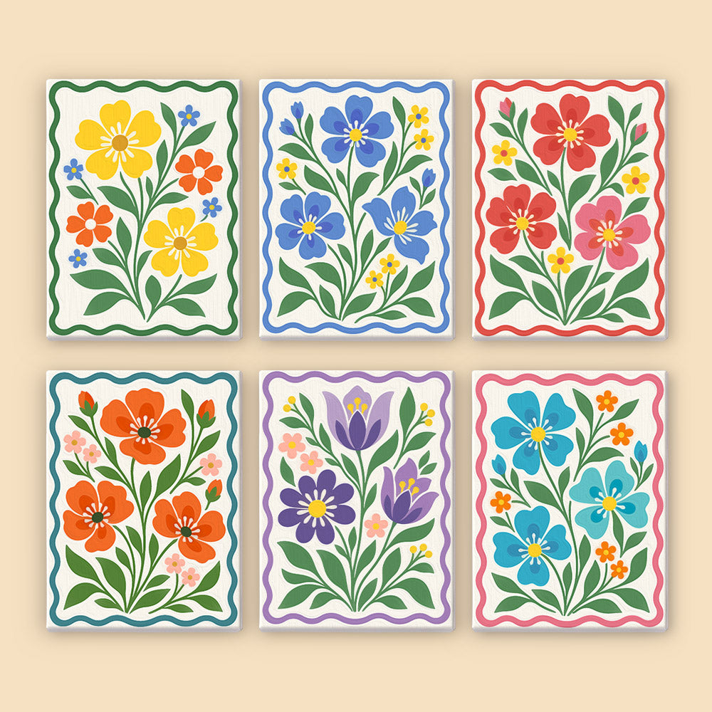 Scalloped Folk Floral mini paint by numbers – image 8