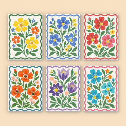 Scalloped Folk Floral mini paint by numbers – image 8