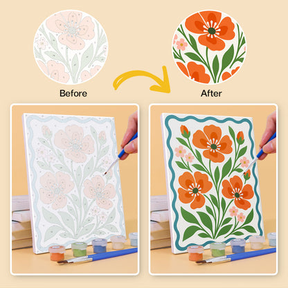 Scalloped Folk Floral mini paint by numbers – image 10