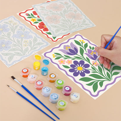 Scalloped Folk Floral mini paint by numbers – image 12
