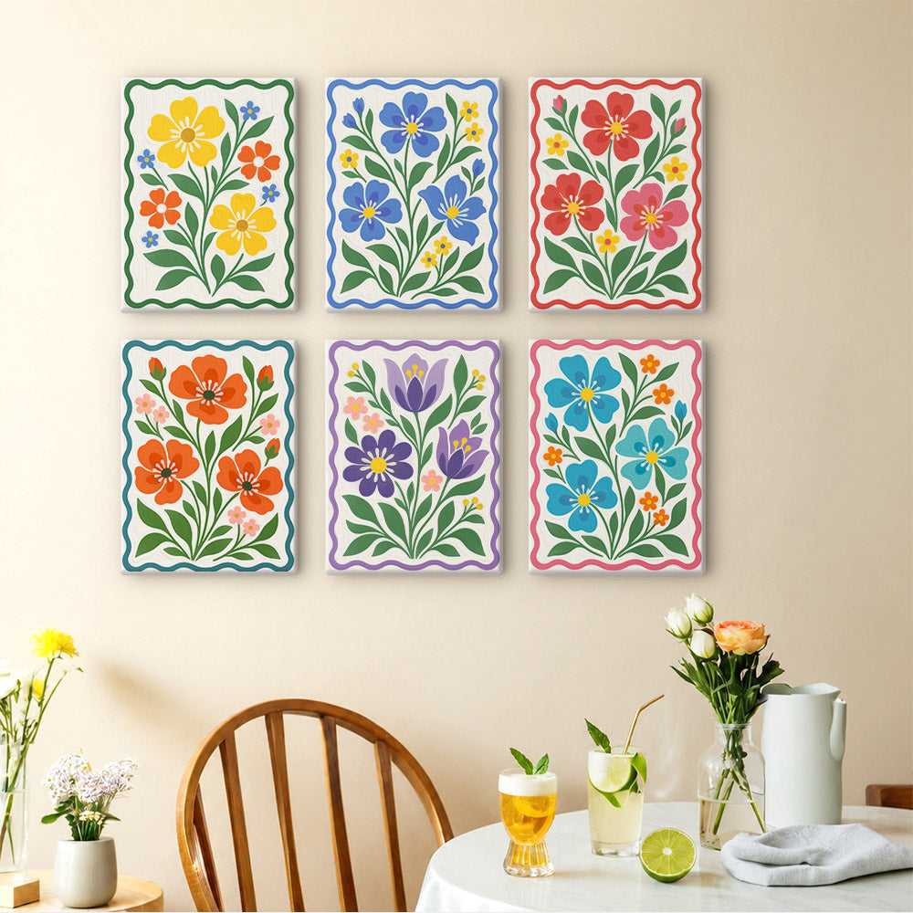 Scalloped Folk Floral mini paint by numbers – image 14