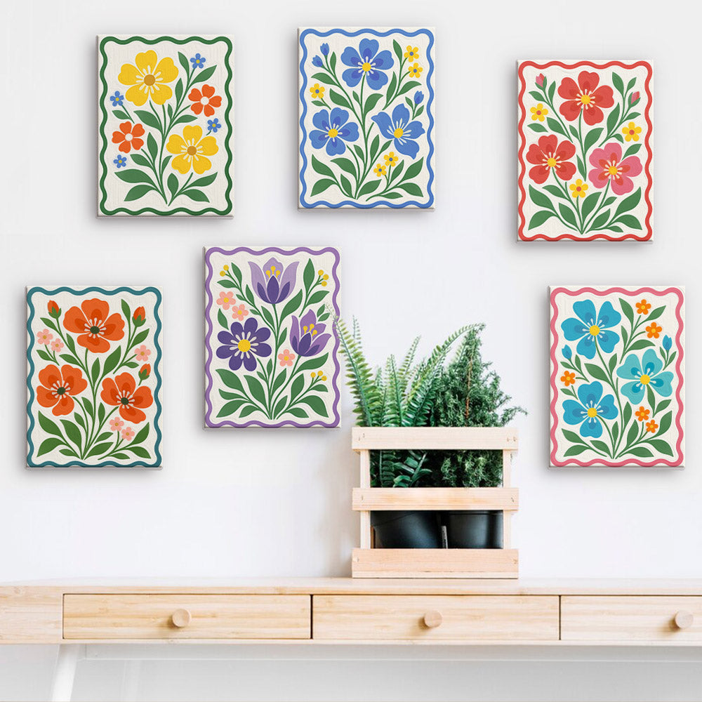 Scalloped Folk Floral mini paint by numbers – image 15