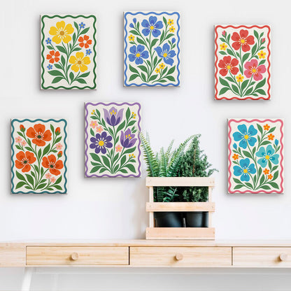 Scalloped Folk Floral mini paint by numbers – image 15