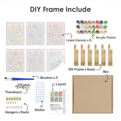 Scalloped Folk Floral mini paint by numbers – image 18