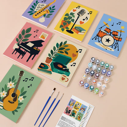 Cheerful Music Instruments mini paint by numbers – image 1