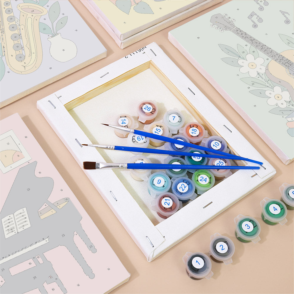 Cheerful Music Instruments mini paint by numbers – image 2