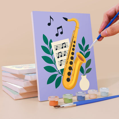 Cheerful Music Instruments mini paint by numbers – image 3