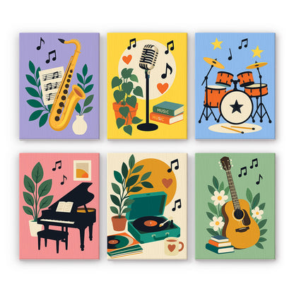 Cheerful Music Instruments mini paint by numbers – image 7