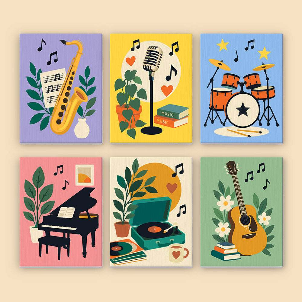 Cheerful Music Instruments mini paint by numbers – image 8