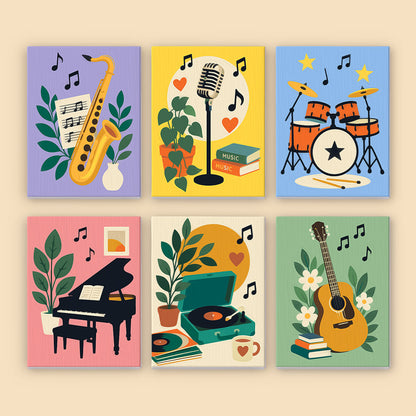 Cheerful Music Instruments mini paint by numbers – image 8