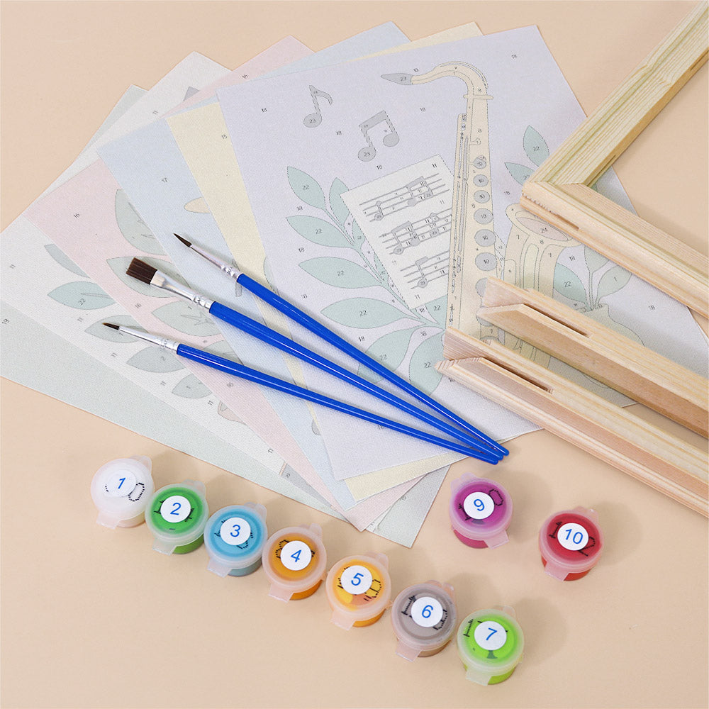 Cheerful Music Instruments mini paint by numbers – image 11