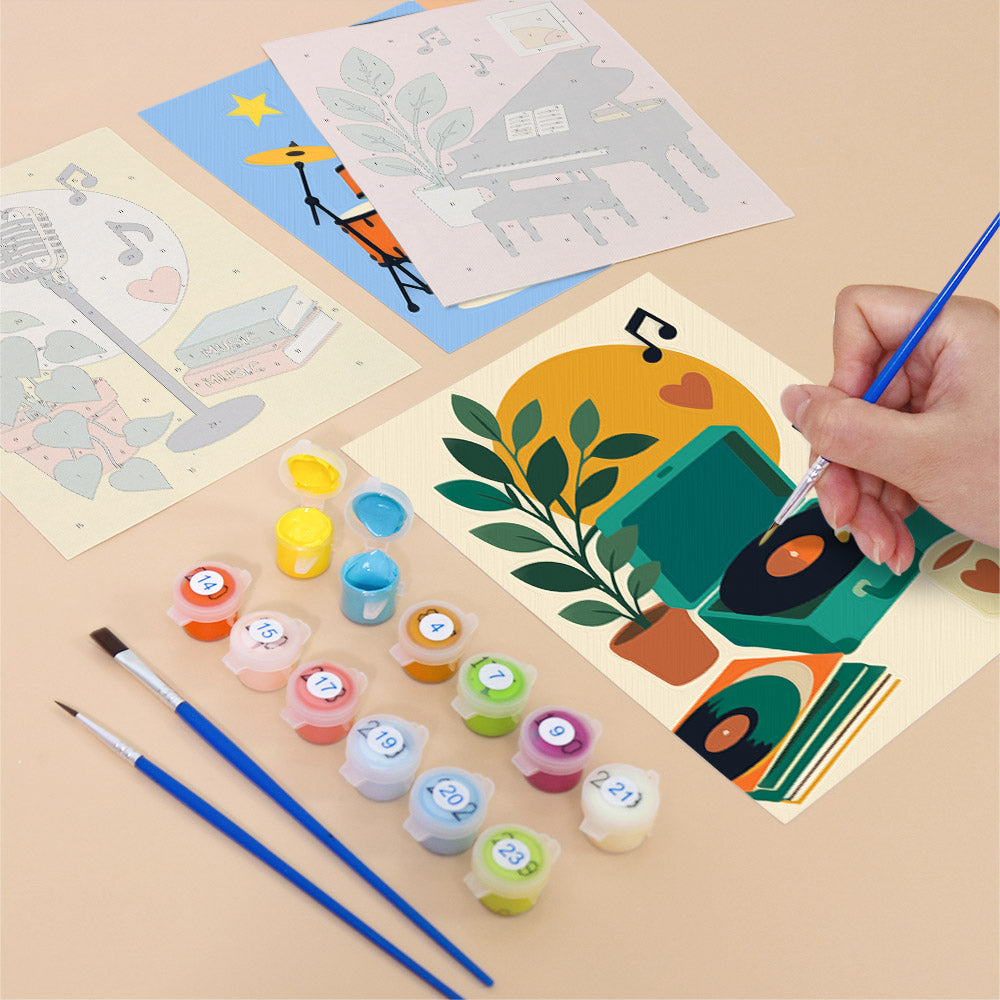 Cheerful Music Instruments mini paint by numbers – image 12