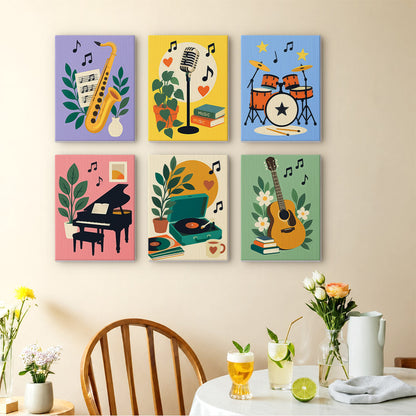 Cheerful Music Instruments mini paint by numbers – image 14
