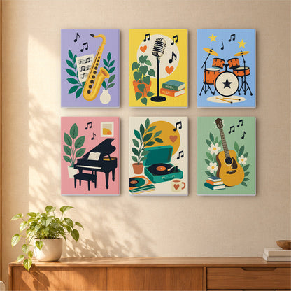 Cheerful Music Instruments mini paint by numbers – image 16