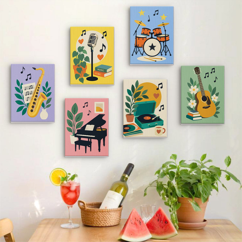 Cheerful Music Instruments mini paint by numbers – image 17