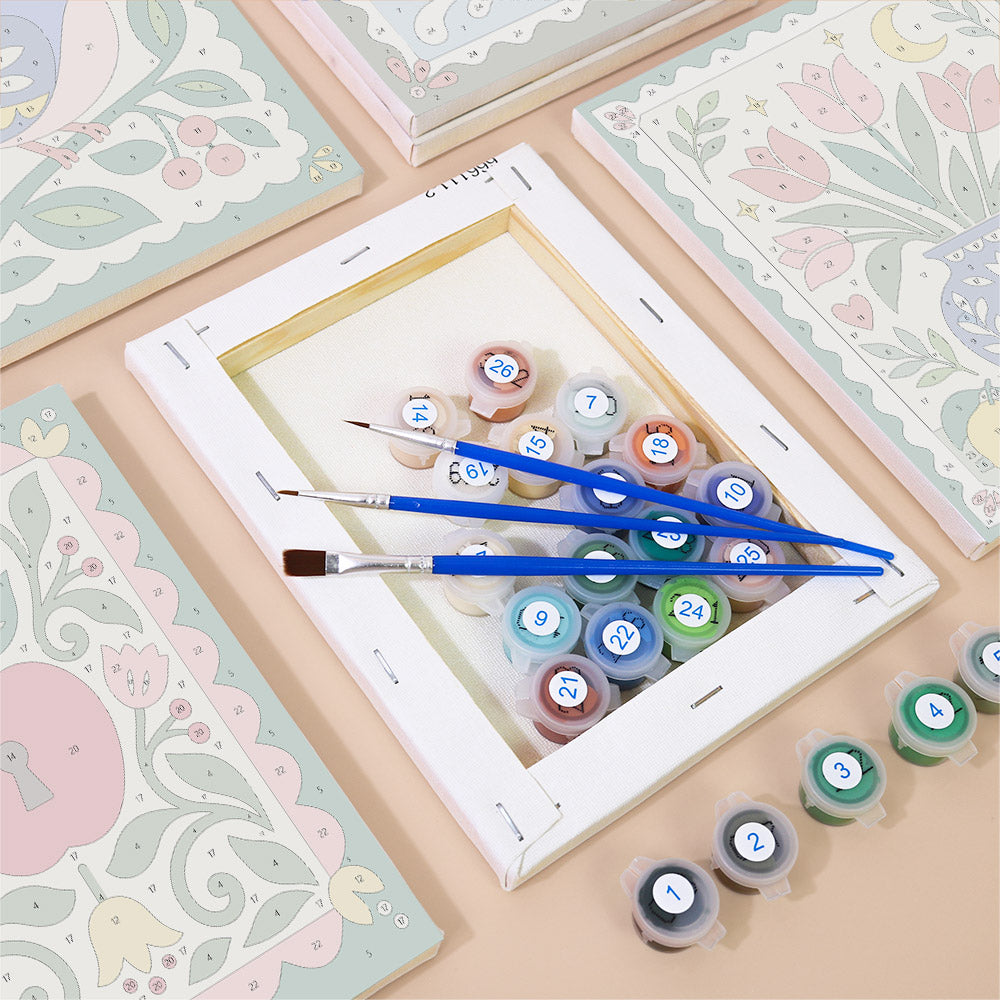 Bluebird, Swan and Twin Fish mini paint by numbers – image 2