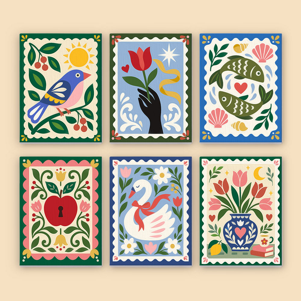 Bluebird, Swan and Twin Fish mini paint by numbers – image 8