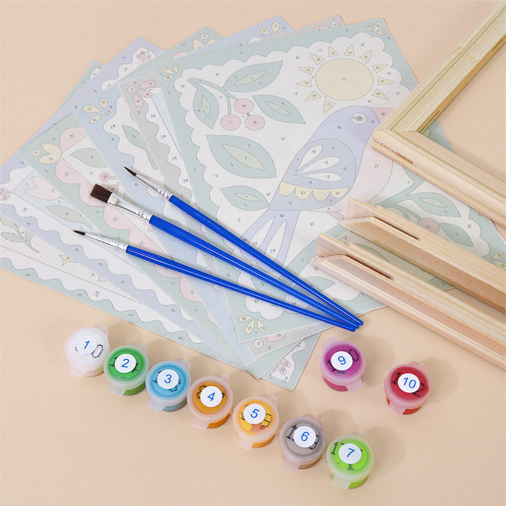 Bluebird, Swan and Twin Fish mini paint by numbers – image 11