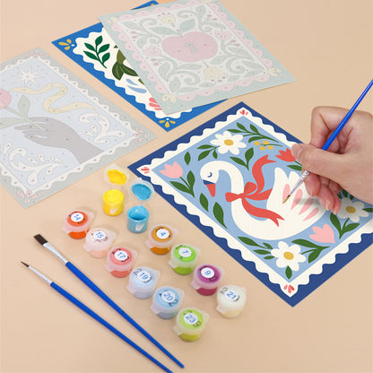 Bluebird, Swan and Twin Fish mini paint by numbers – image 12