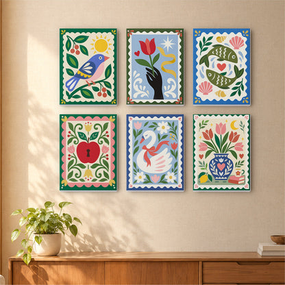 Bluebird, Swan and Twin Fish mini paint by numbers – image 16