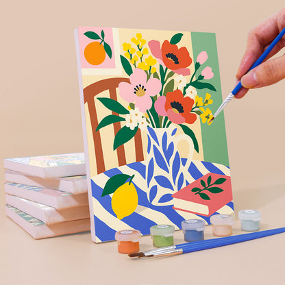 Poppies on Patterned Tables mini paint by numbers – image 3