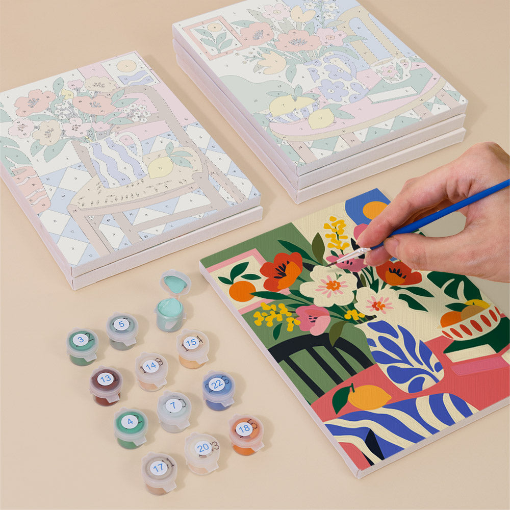 Poppies on Patterned Tables mini paint by numbers – image 4
