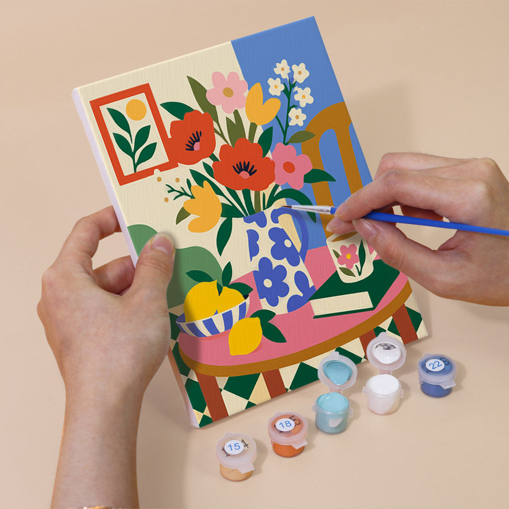 Poppies on Patterned Tables mini paint by numbers – image 5