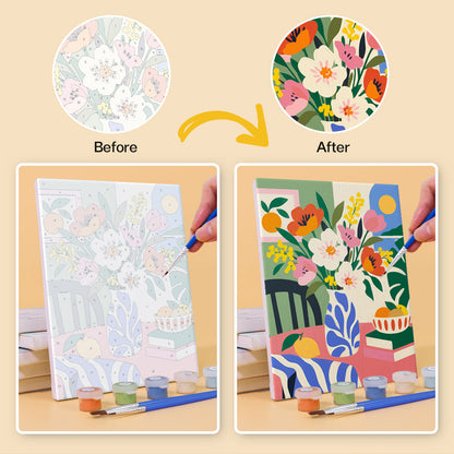 Poppies on Patterned Tables mini paint by numbers – image 10
