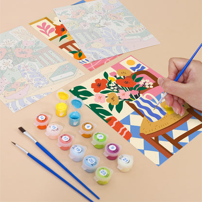 Poppies on Patterned Tables mini paint by numbers – image 12