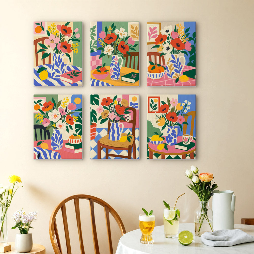 Poppies on Patterned Tables mini paint by numbers – image 14