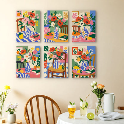 Poppies on Patterned Tables mini paint by numbers – image 14