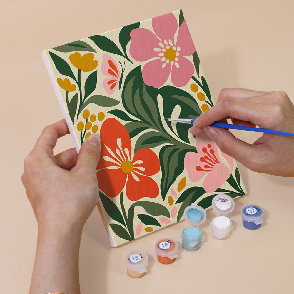Dense Blooms on Forest Green mini paint by numbers – image 5