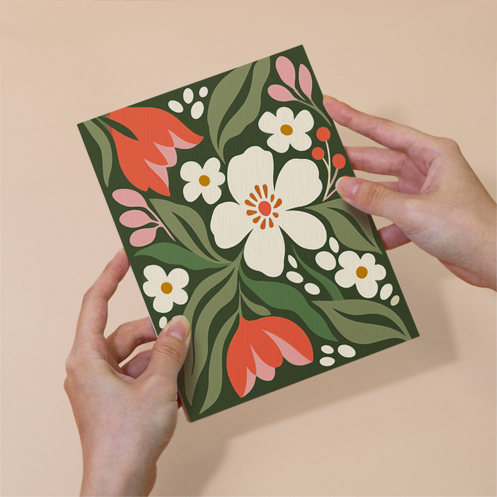 Dense Blooms on Forest Green mini paint by numbers – image 6