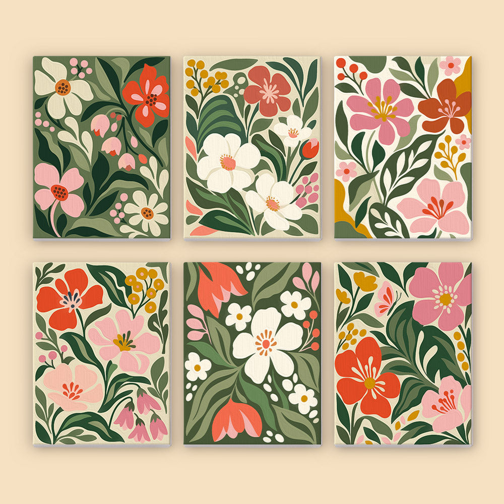 Dense Blooms on Forest Green mini paint by numbers – image 8