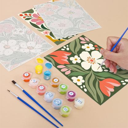 Dense Blooms on Forest Green mini paint by numbers – image 12