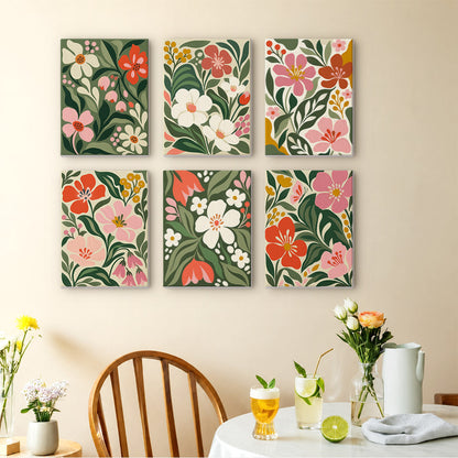 Dense Blooms on Forest Green mini paint by numbers – image 14